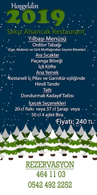 Sakız Alsancak Restoran Yılbaşı Programı 2019