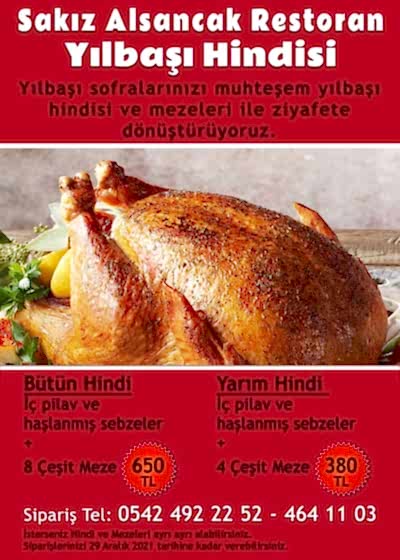 Sakız Alsancak Restoran Yılbaşı Hindisi